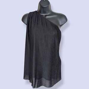 Armani Exchange Black One-Shoulder Flowy Top